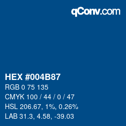 Color code: HEX #004B87 | qconv.com