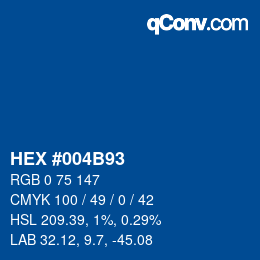 Code couleur: HEX #004B93 | qconv.com