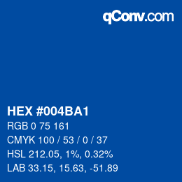 Color code: HEX #004BA1 | qconv.com