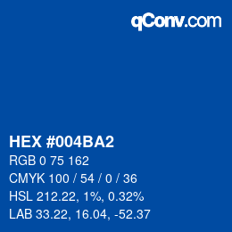 Color code: HEX #004BA2 | qconv.com
