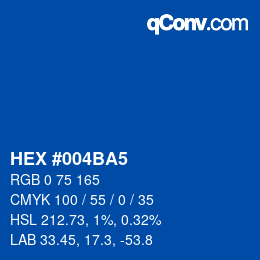 Color code: HEX #004BA5 | qconv.com