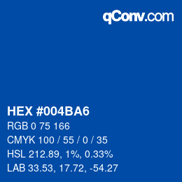 Color code: HEX #004BA6 | qconv.com