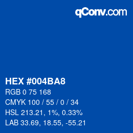 Color code: HEX #004BA8 | qconv.com