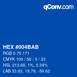 Color code: HEX #004BAB | qconv.com