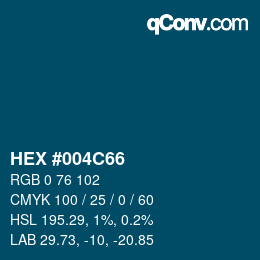 Color code: HEX #004C66 | qconv.com