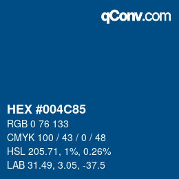 Color code: HEX #004C85 | qconv.com