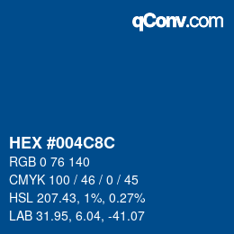 Color code: HEX #004C8C | qconv.com