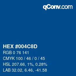 Color code: HEX #004C8D | qconv.com