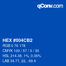 Color code: HEX #004CB2 | qconv.com