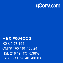 Color code: HEX #004CC2 | qconv.com