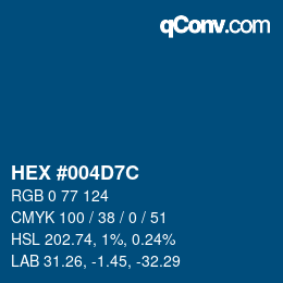 颜色代码: HEX #004D7C | qconv.com