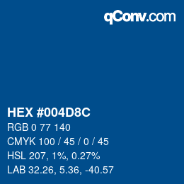 Color code: HEX #004d8c | qconv.com