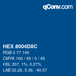 Color code: HEX #004D8C | qconv.com