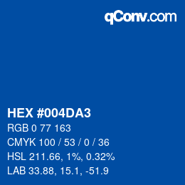 Color code: HEX #004DA3 | qconv.com