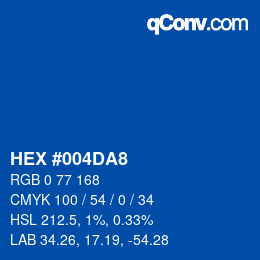 颜色代码: HEX #004DA8 | qconv.com