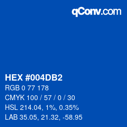 Color code: HEX #004DB2 | qconv.com