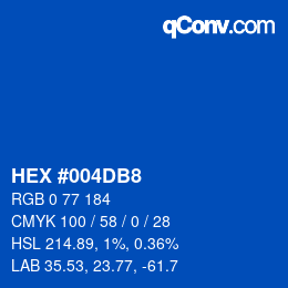 カラーコード: HEX #004DB8 | qconv.com