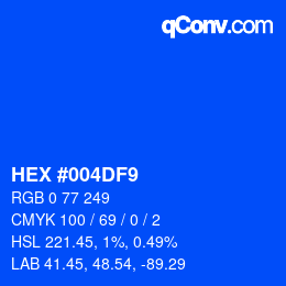 Color code: HEX #004DF9 | qconv.com