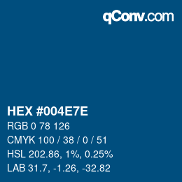Farbcode: HEX #004E7E | qconv.com