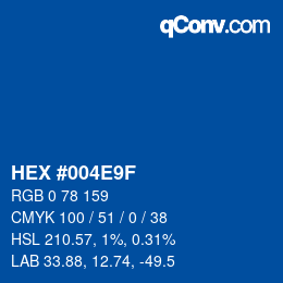 Color code: HEX #004E9F | qconv.com