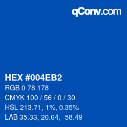 Color code: HEX #004EB2 | qconv.com