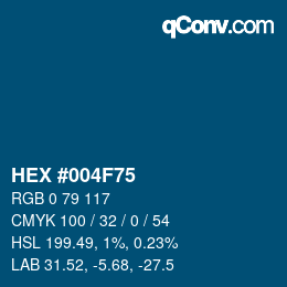 颜色代码: HEX #004F75 | qconv.com