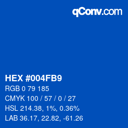 Color code: HEX #004FB9 | qconv.com