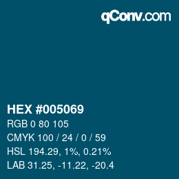 Color code: HEX #005069 | qconv.com