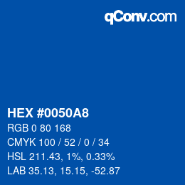Color code: HEX #0050A8 | qconv.com