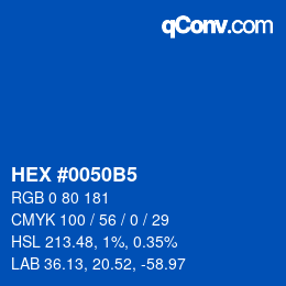 Color code: HEX #0050B5 | qconv.com