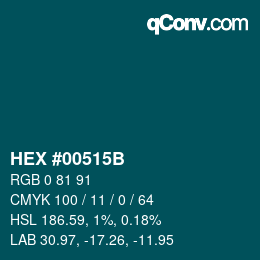 Color code: HEX #00515B | qconv.com