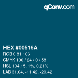 Color code: HEX #00516A | qconv.com