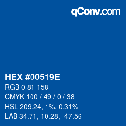 Color code: HEX #00519E | qconv.com