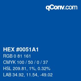 Color code: HEX #0051A1 | qconv.com
