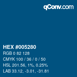 Color code: HEX #005280 | qconv.com