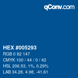 颜色代码: HEX #005293 | qconv.com