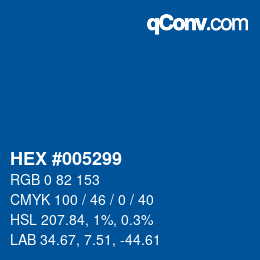 Color code: HEX #005299 | qconv.com
