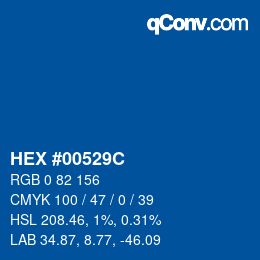 Color code: HEX #00529C | qconv.com