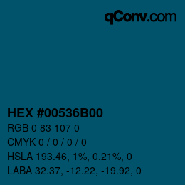 Farbcode: HEX #00536B00 | qconv.com