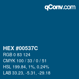カラーコード: HEX #00537C | qconv.com