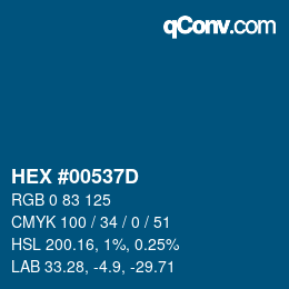 Color code: HEX #00537D | qconv.com