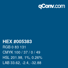 Código de color: HEX #005383 | qconv.com