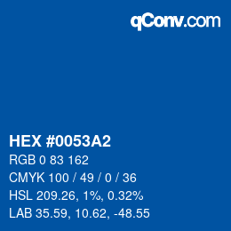 Color code: HEX #0053A2 | qconv.com