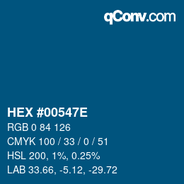 Color code: HEX #00547E | qconv.com