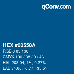 Color code: HEX #00558A | qconv.com