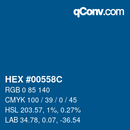 Color code: HEX #00558C | qconv.com