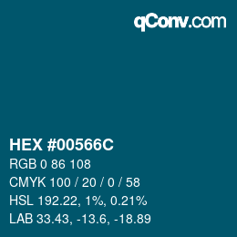 Color code: HEX #00566C | qconv.com