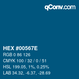 Color code: HEX #00567E | qconv.com