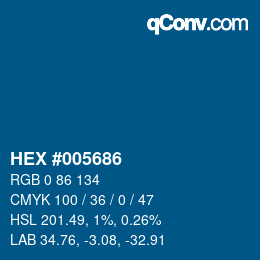 Farbcode: HEX #005686 | qconv.com