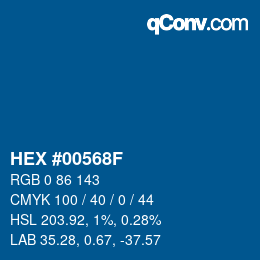 Color code: HEX #00568F | qconv.com